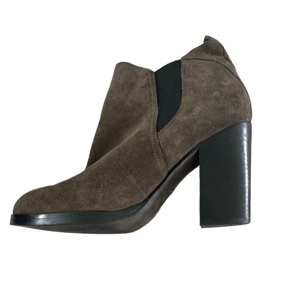 Marc Fisher Ltd. Womens Mallory Mid Heel Ankle Booties Green‎ Gray Suede 8.5M - Picture 7 of 9